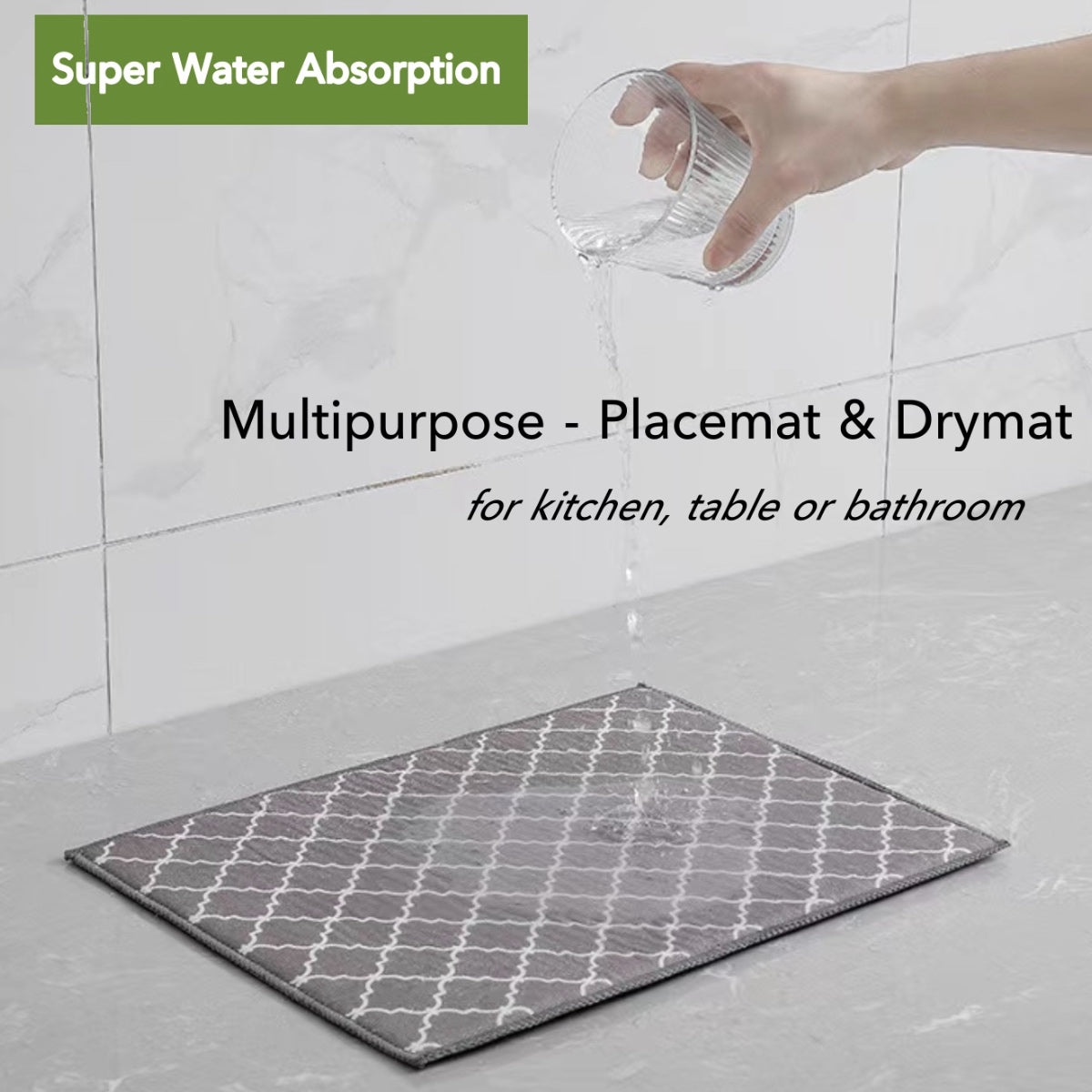 1pc Microfiber Dish Drying Mat, Super Absorbent Dish Drainer