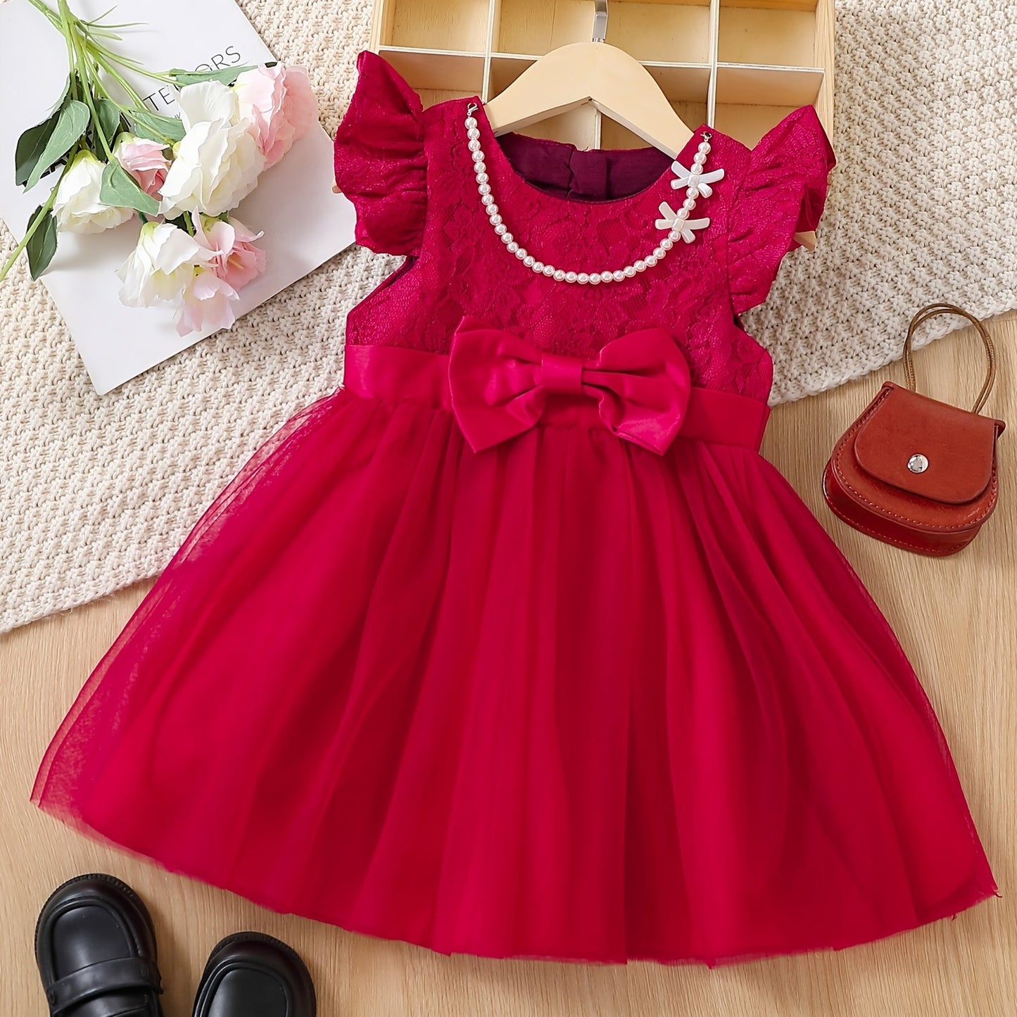Ruffled Lace Princess Dress for Baby Girls