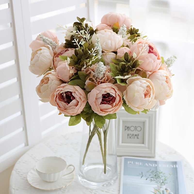 Lifelike Simulated Peony Stem, Silk Peony Flowers for Home Wedding Decoration, Valentine's Day Decor