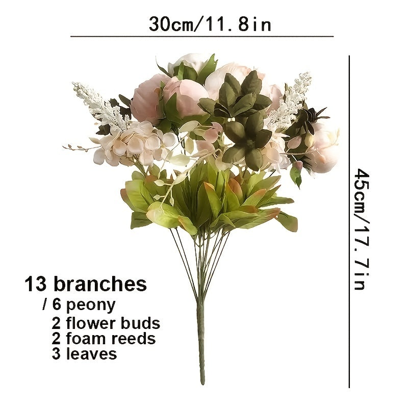 Lifelike Simulated Peony Stem, Silk Peony Flowers for Home Wedding Decoration, Valentine's Day Decor