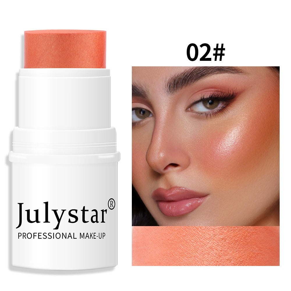6-Color Lazy Blush Stick Shimmer Cheek Rouge Cream Highlighter