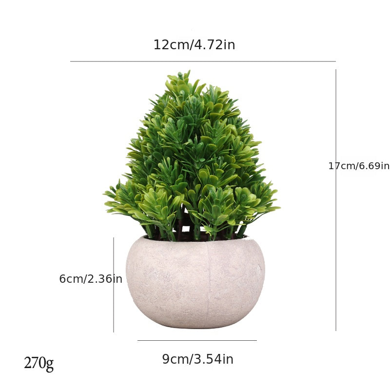 1pc Fake Potted Plants For Bathroom Home Office Decor Mini Artificial Plastic Faux Topiary Shrubs Fake Plants For Desk Decoration