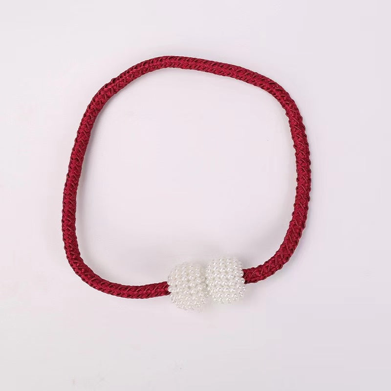 2 Pack Decorative Pearl Magnetic Curtain Tieback Set
