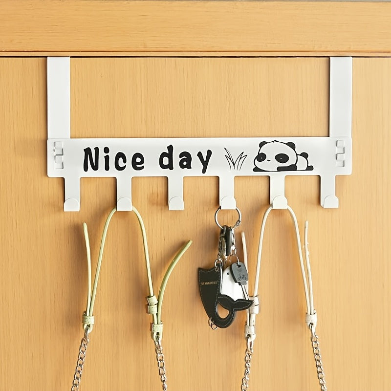 1pc Over The Door Hook Hanger, Heavy-Duty Hook, Hanging Clothes, Coat, Bag, Robe, Towel, Bathroom, Closet, 10-Hook 14.18*6.89in