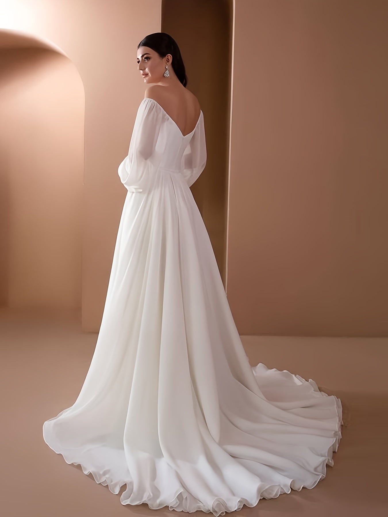 Women's Sexy Off Shoulder High Waist Evening Party Gown