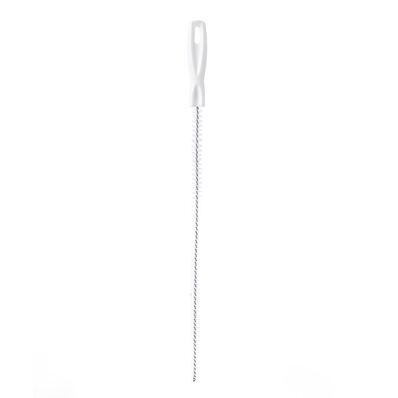 1pc Flexible Sink Cleaning Brush, Pipe Dredging Brush, Sewer Hair Clog Removal Tool, With Long Spiral Nylon Bristles Cleaning Brush, For Kitchen Bathroom Bathtub Toilet, White