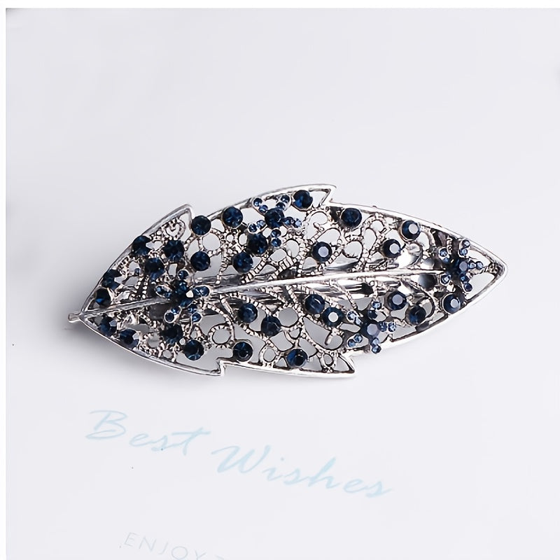 Blue Rhinestone Hairpin