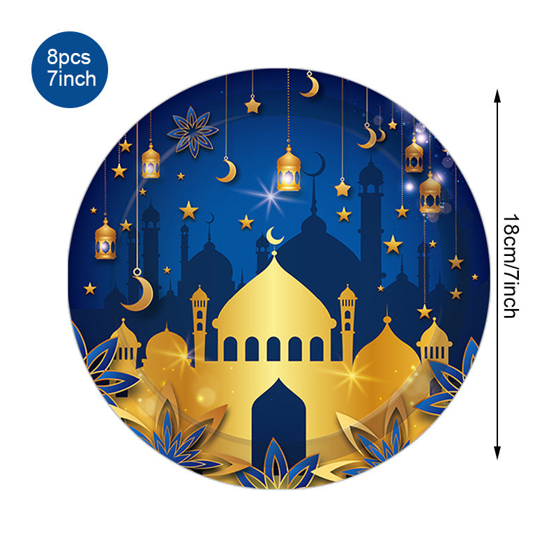 Elegant Eid Disposable Party Tableware Set for 8