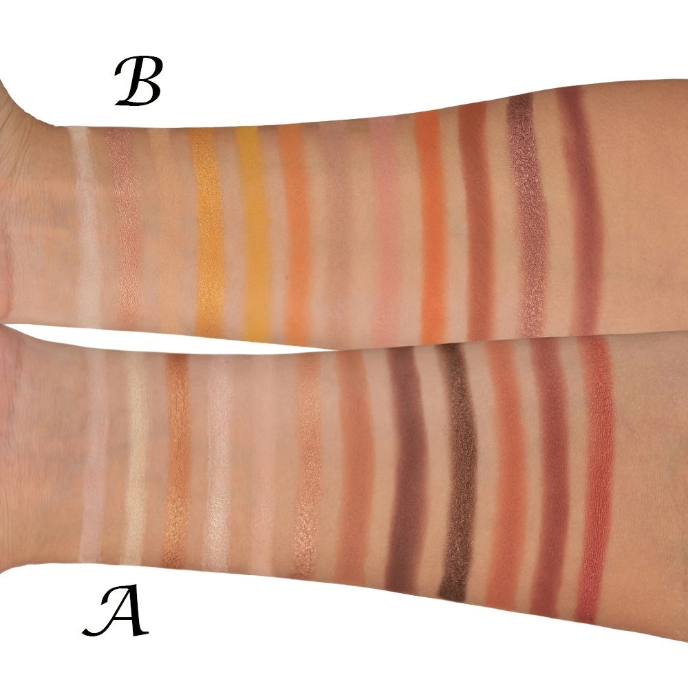 12-Color Eye Shadow Palette: Matte and Glittering Waterproof Formulas with Brush Included