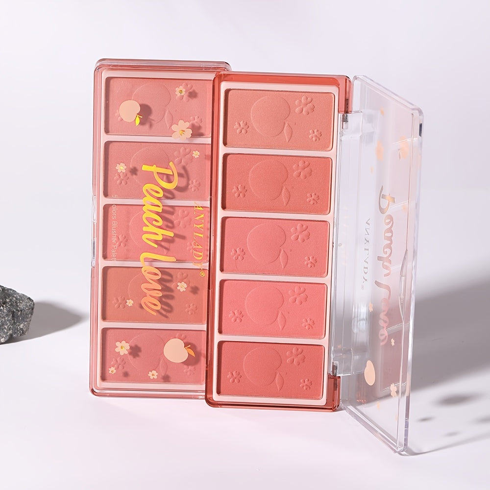 5-color Natural and Long-lasting Blush Palette