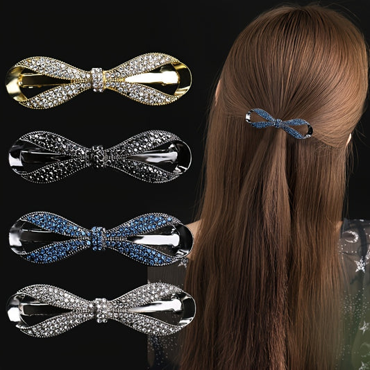 Crystal Bowknot Spring Hair Clip