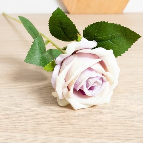 Silk Artificial Rose Flower Long Branch Bouquet - Set of 5 for Weddings and Home Decor
