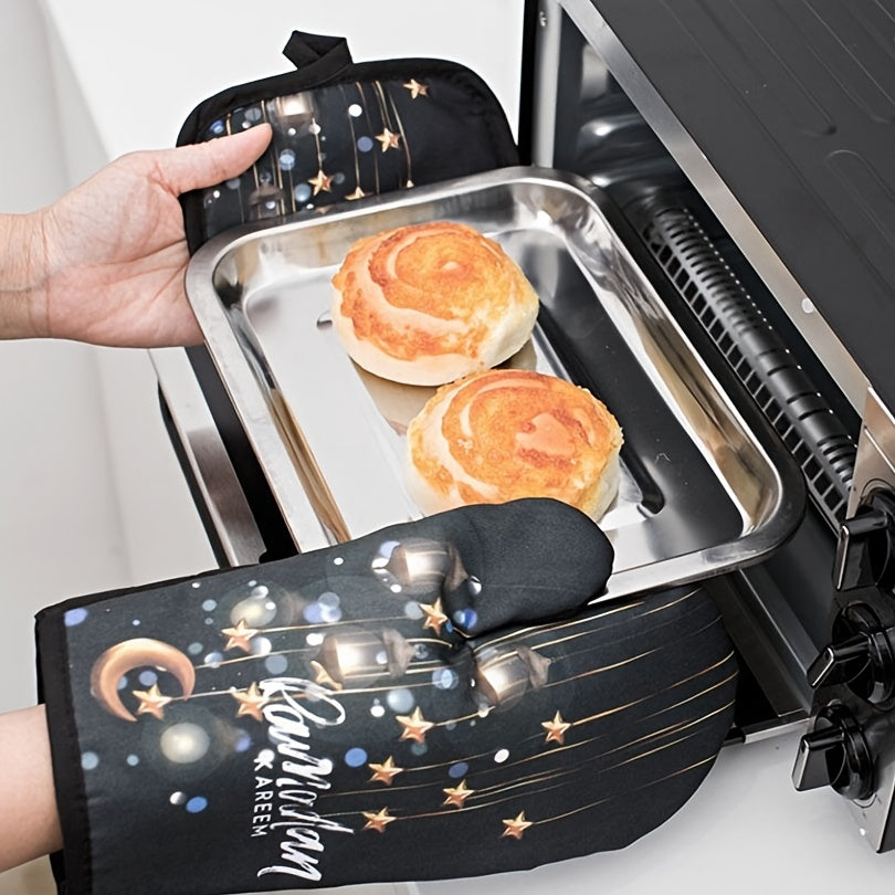 Oven Baking Set - Ramadan Stars and Moon Cartoon Pattern