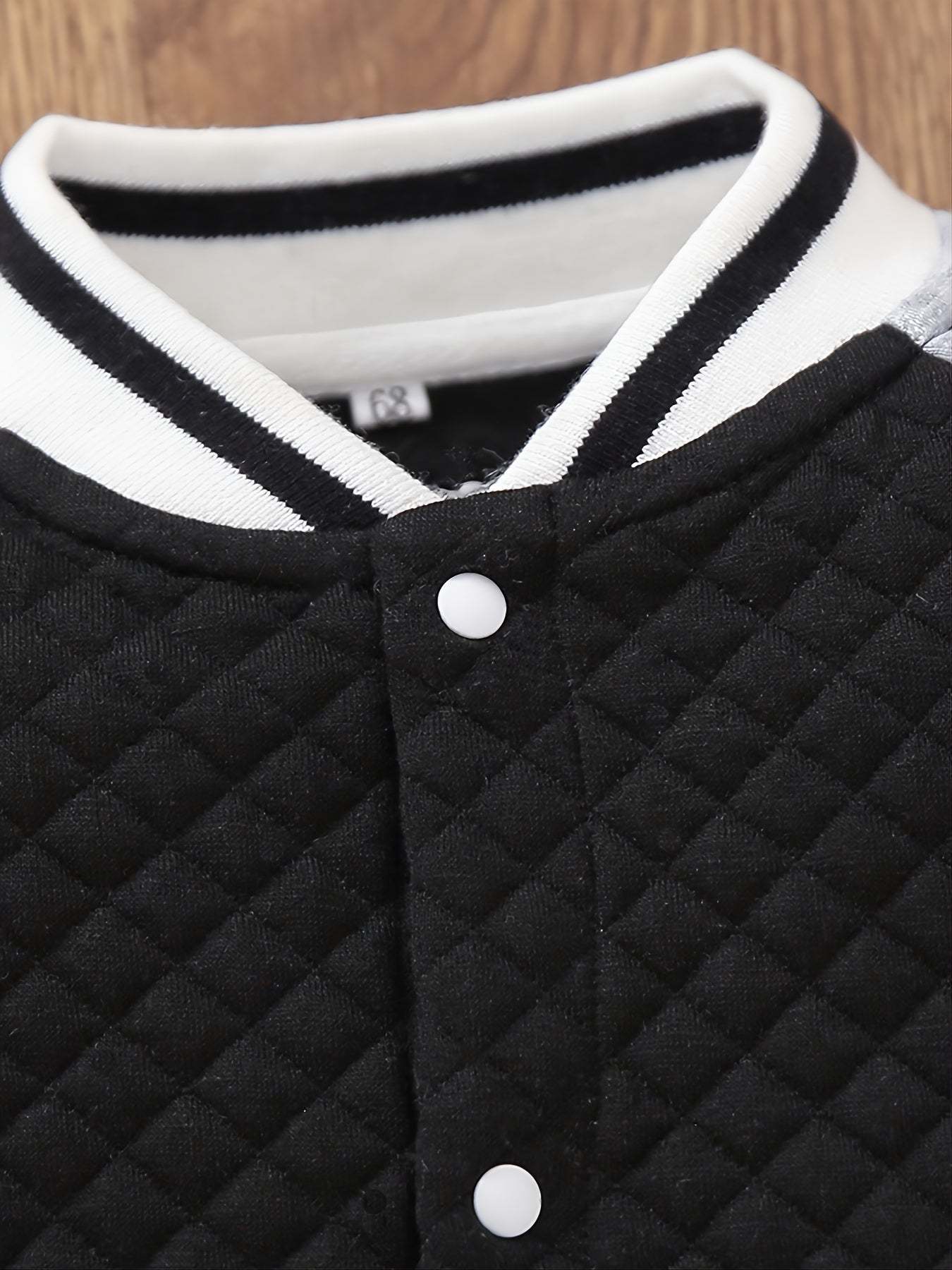 Thickened Checkered Slant Baseball Coat for Girls
