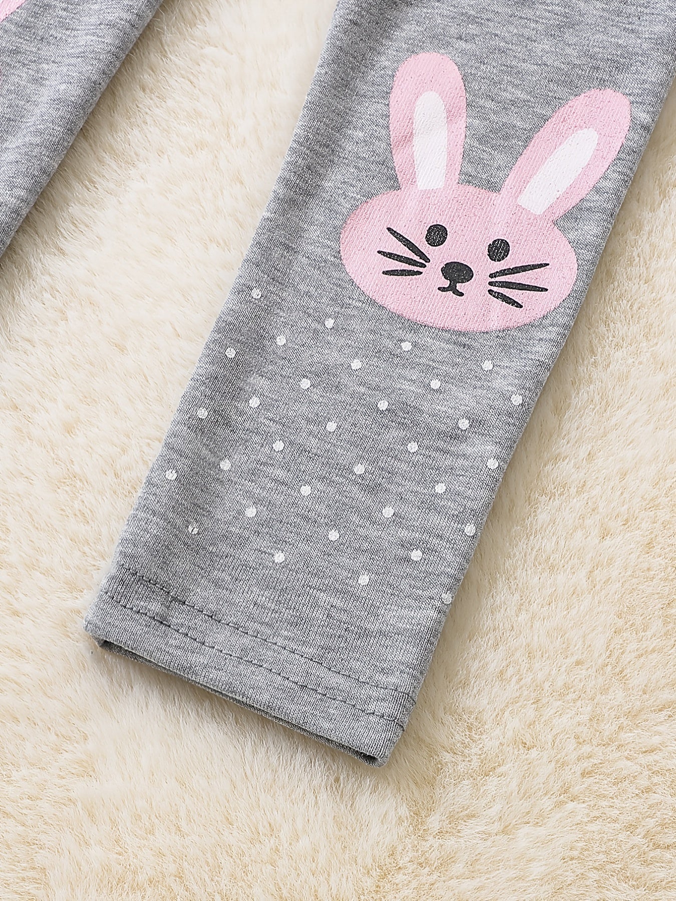 Cartoon Rabbit Print Footless Tights for Girls