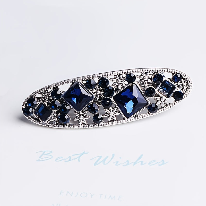 Blue Rhinestone Hairpin