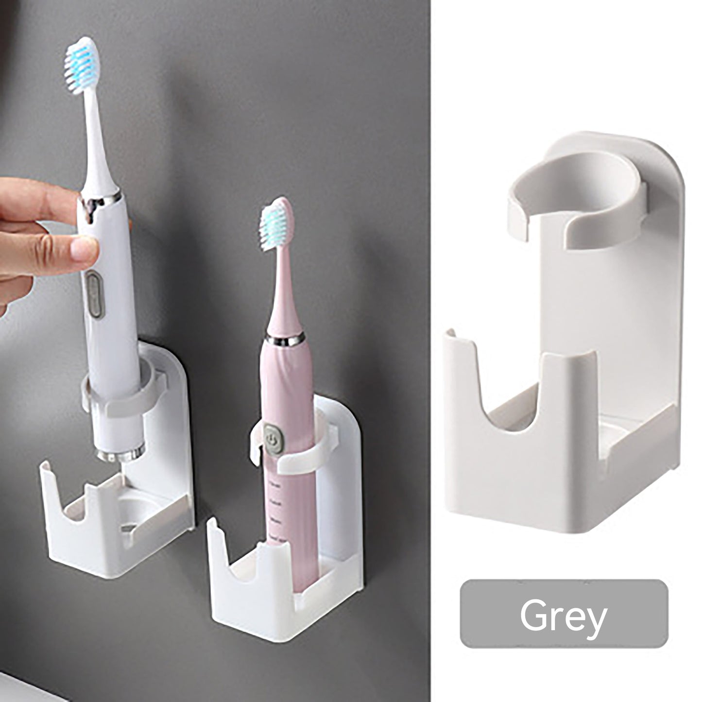 1pc Electric Toothbrush Holder, No-Punch Wall Mount, Suction Wall Type, Bathroom Rack, Bathroom Toothbrush Storage Rack, Toothbrush Storage, 1.81*2.6*3.94 Inches/4.6*6.6*10cm