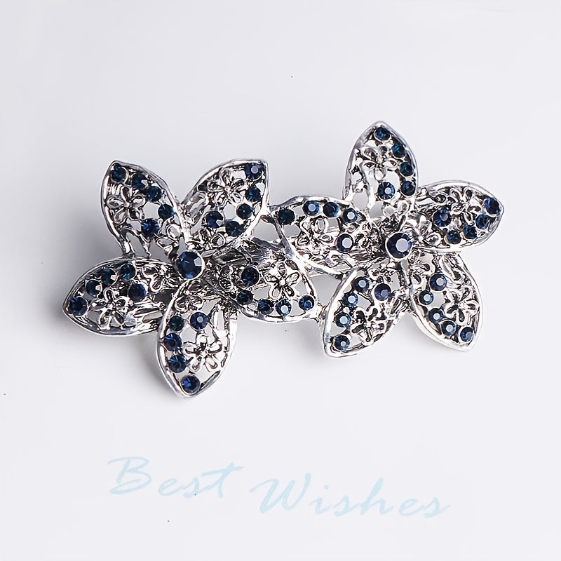 Blue Rhinestone Hairpin