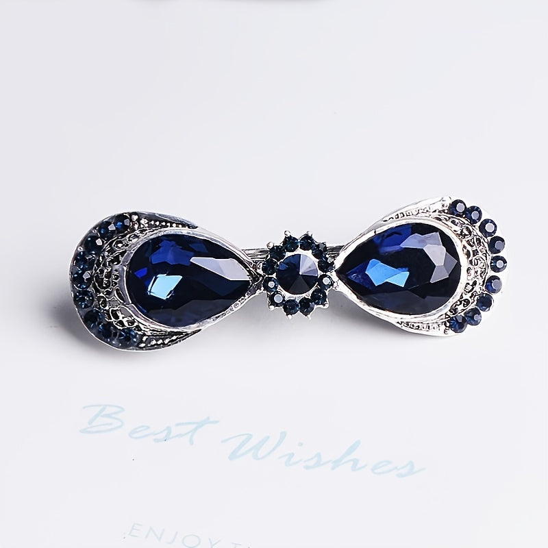 Blue Rhinestone Hairpin