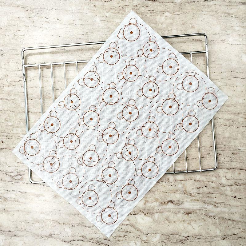 42cm x 29.5cm Double-Sided Silicone Macaron Baking Mat with Cute Bear Design