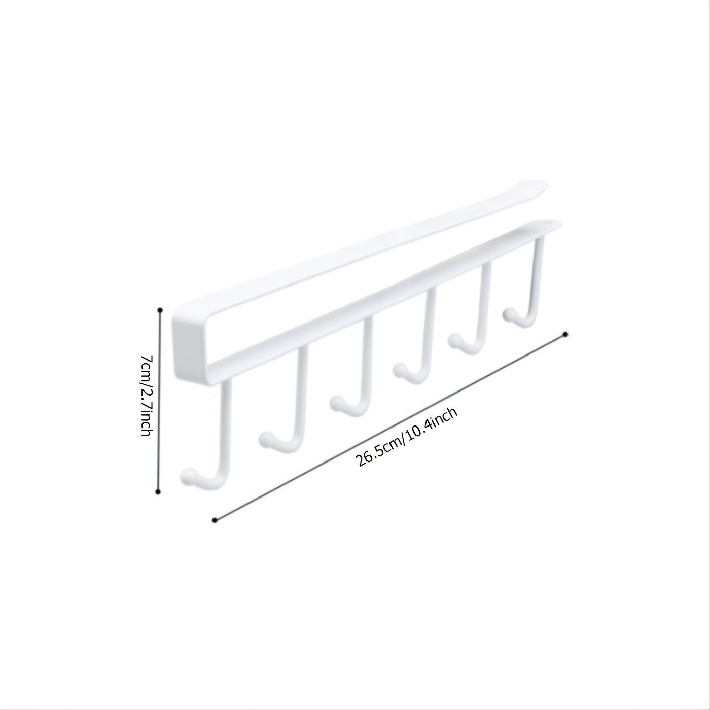1pc Kitchen Kitchenware Hooks, Multifunctional Hanging Cup Holder, Household Punch Free Wall Mounted Cabinet Hook 10.4in/2.7in