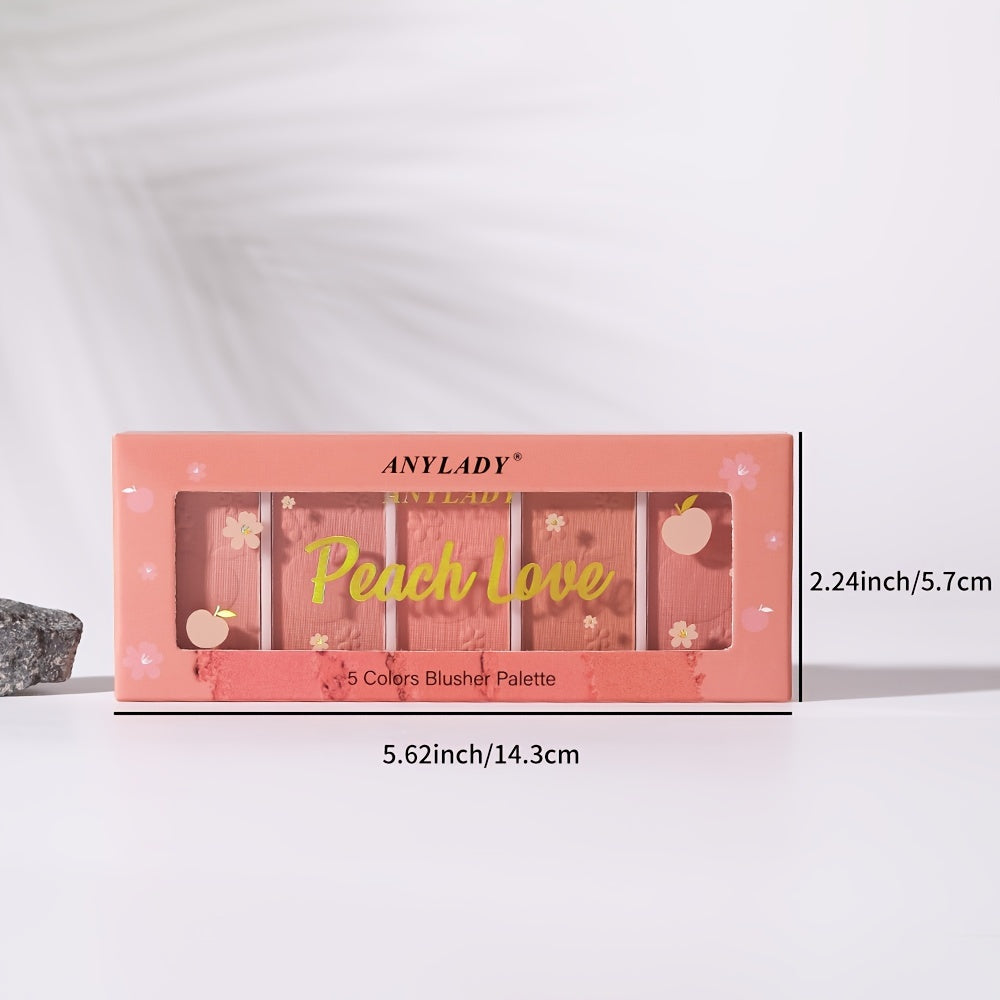 5-color Natural and Long-lasting Blush Palette
