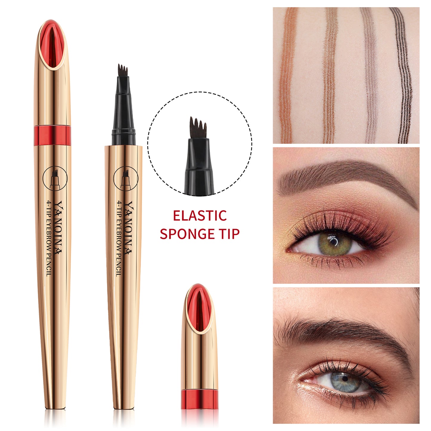 4D Waterproof Liquid Eyebrow Pen: Achieve Natural and Precise Results with Four Fork Tip