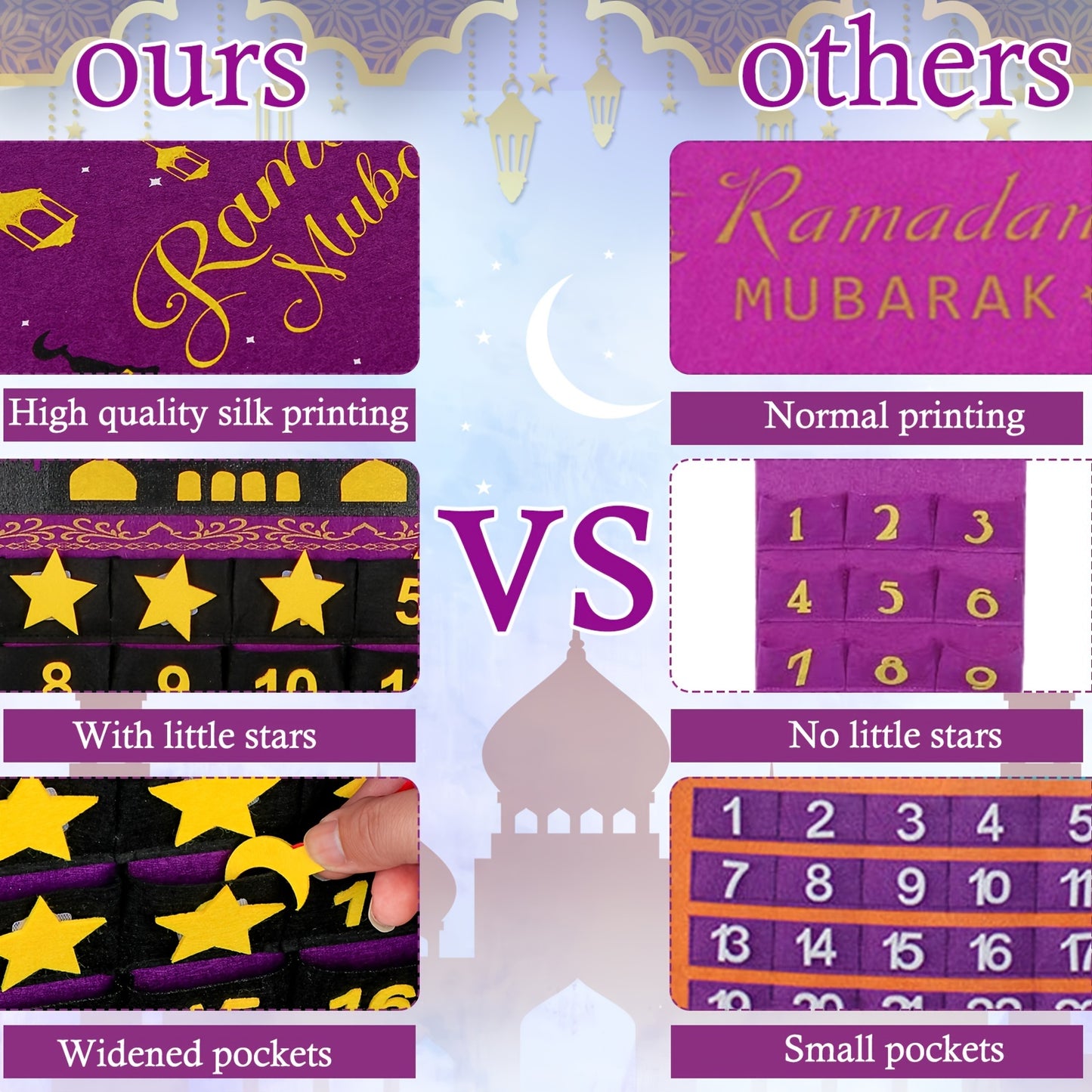 Eid Mubarak's Gift To Children Advent 30 Days Countdown Calendar, Ramadan Kareem, Holiday Accessory, Birthday Party Supplies, Room Decor
