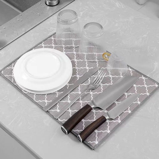 1pc Microfiber Dish Drying Mat, Super Absorbent Dish Drainer
