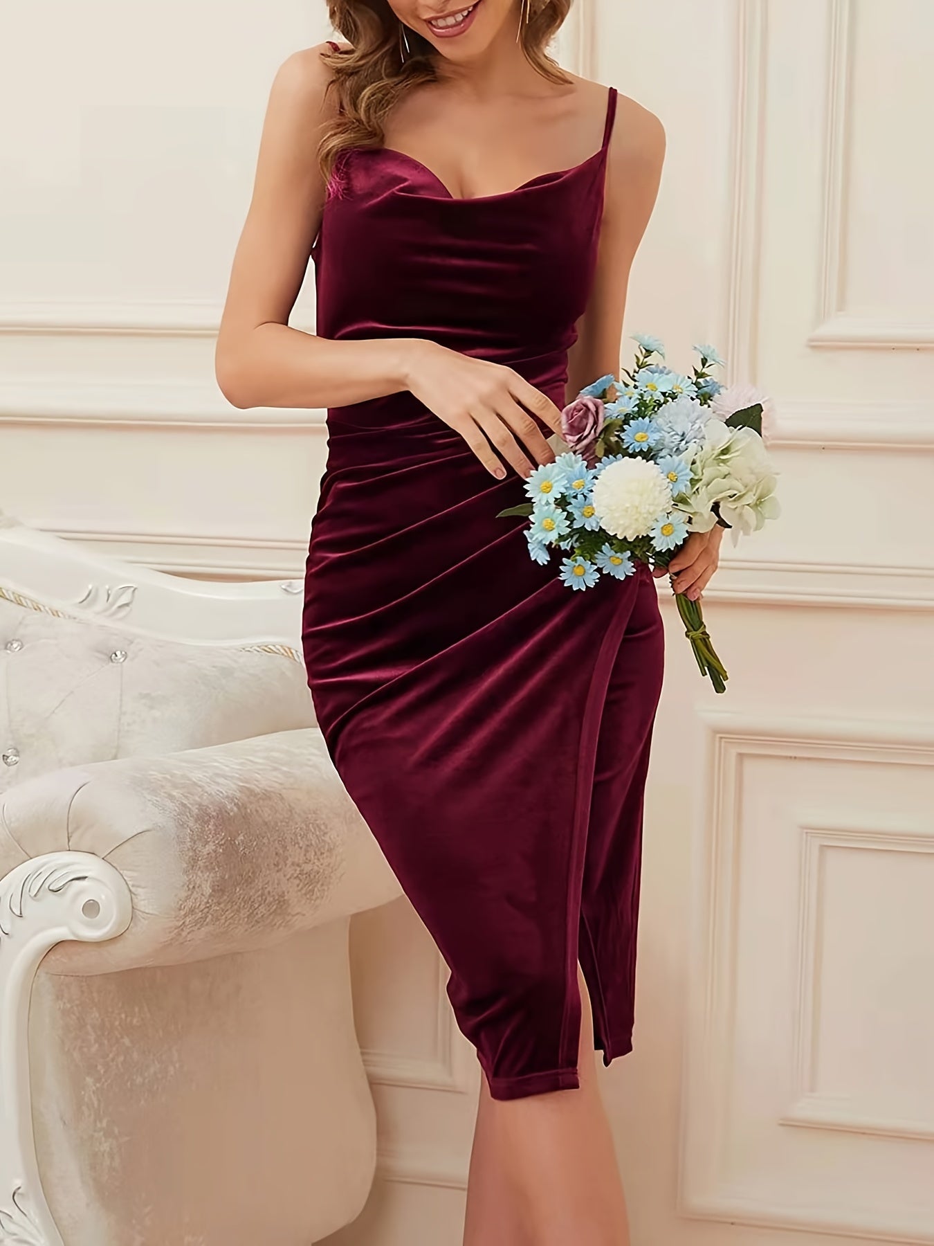 Spaghetti Strap Sleeveless Sheath Party Dress