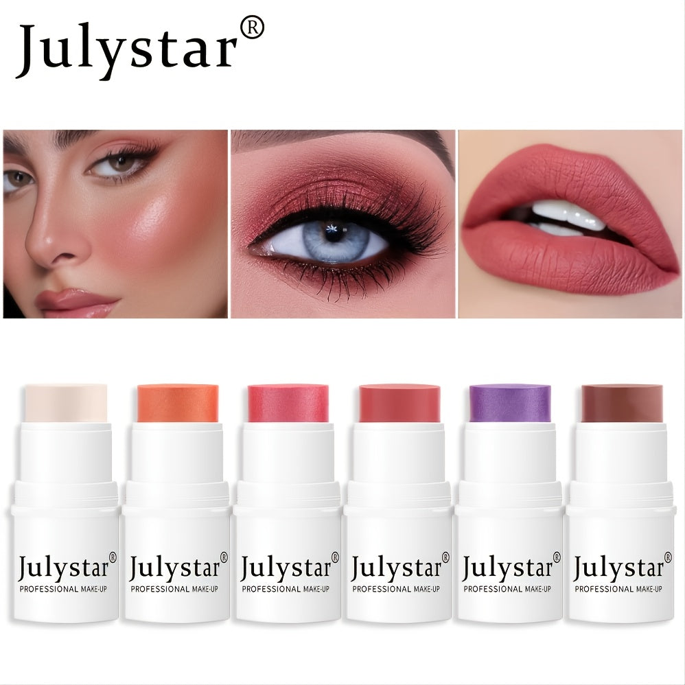 6-Color Lazy Blush Stick Shimmer Cheek Rouge Cream Highlighter