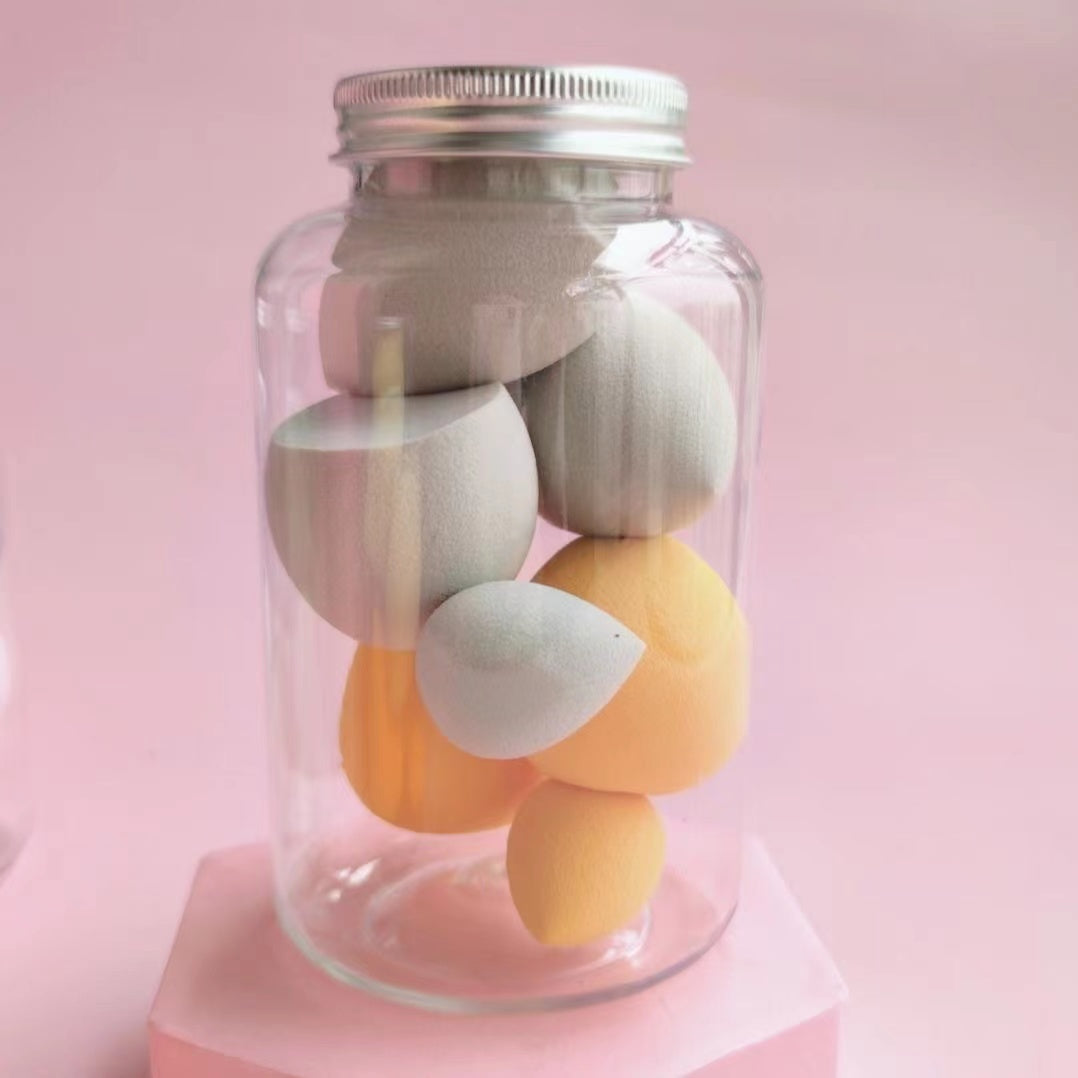 7 Pc Softness Makeup Eggs Set - Mini Makeup Sponges for Gradient Puff and Foundation