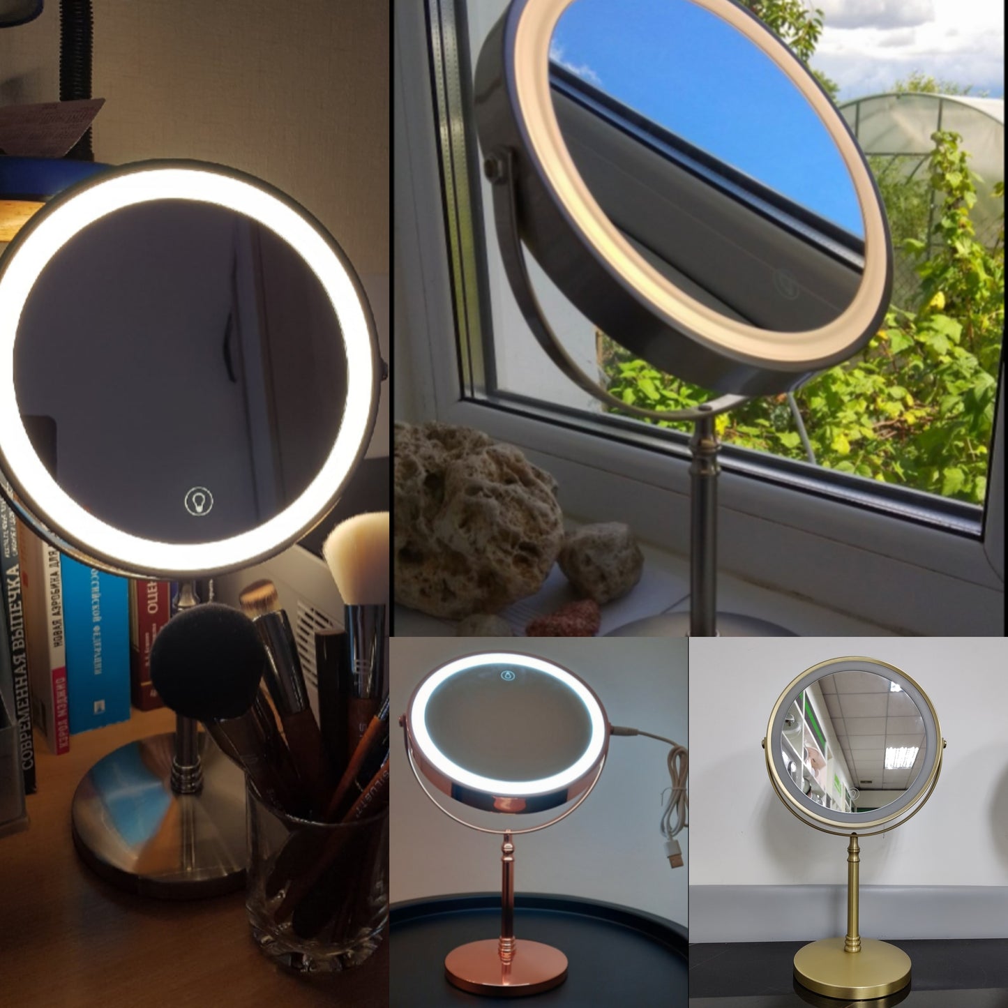 Bringing the Studio to You: 8 Inch Makeup Mirror with Light, USB Charging, and 10x Magnifying for Vanity