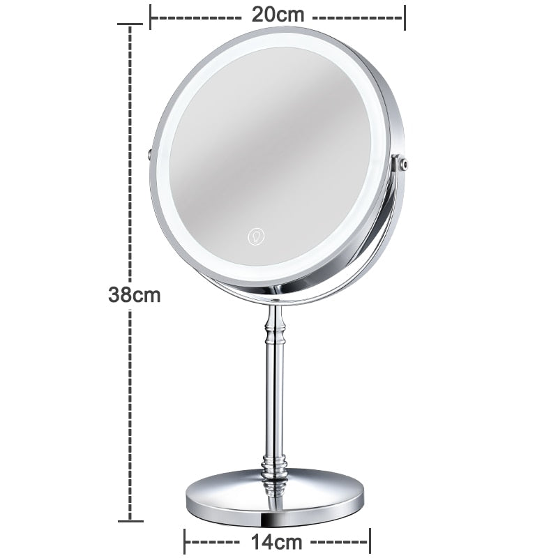 Bringing the Studio to You: 8 Inch Makeup Mirror with Light, USB Charging, and 10x Magnifying for Vanity