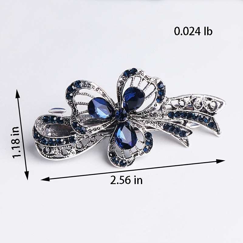 Blue Rhinestone Hairpin