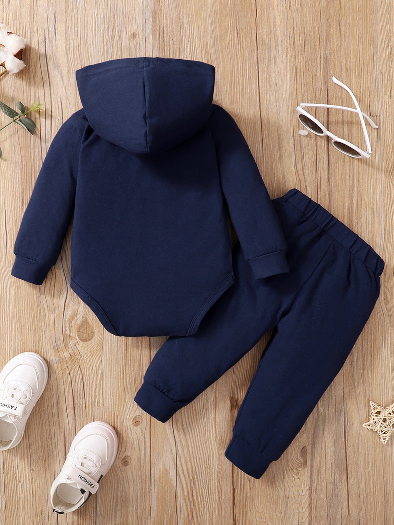 2pcs Baby Boys Clothes BOSS Hooded Bodysuit and Matching Pants Set