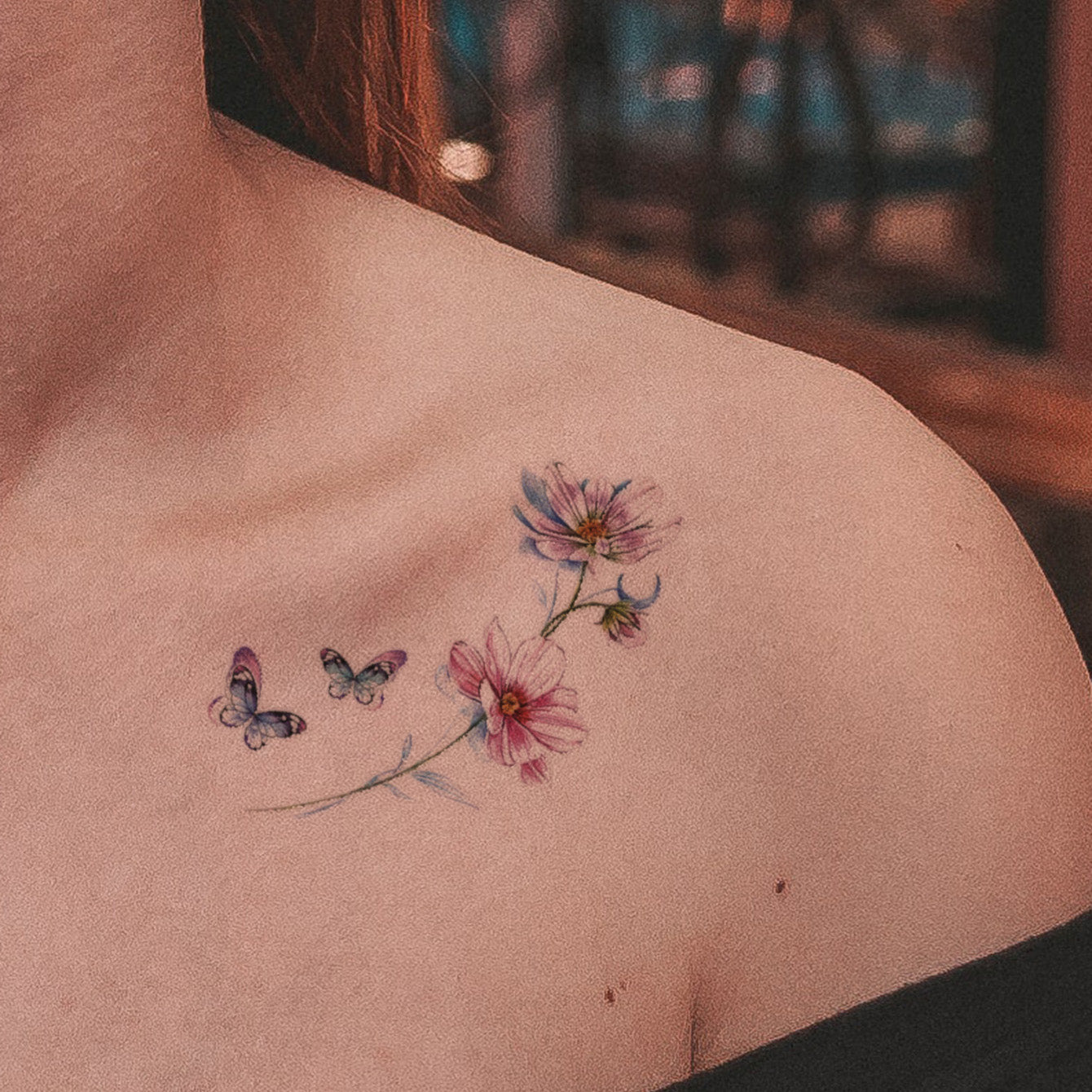 6-Piece Beautiful Flower Printed Body Tattoo Stickers