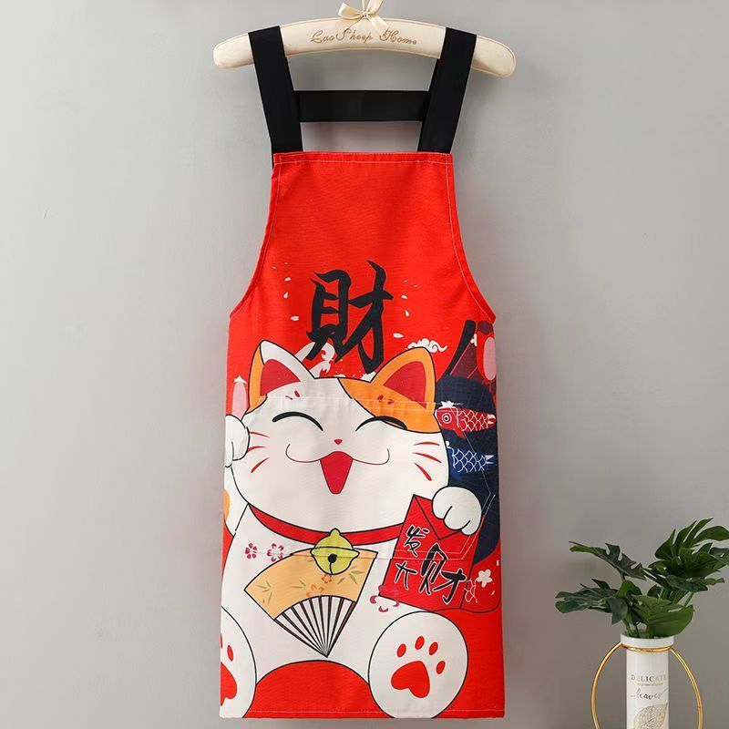 1pc Linen Canvas Apron, Oil-proof Wear-resistant Kitchen Apron, Chinese Style Cooking Apron