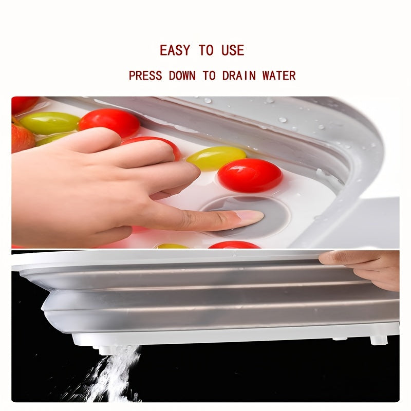 1pc Folding Cutting Board, Clean Food, Cut Food, Gather Food, Gather Seasoning, Household, Kitchen, Dining Room, Multi-purpose Cutting Board