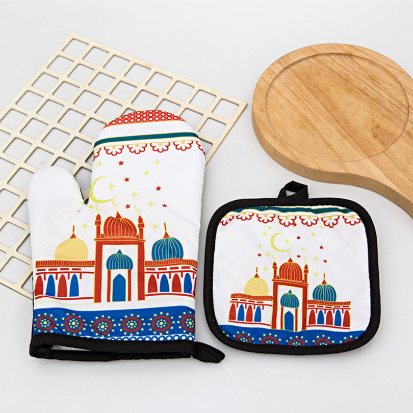 Oven Baking Set - Ramadan Stars and Moon Cartoon Pattern