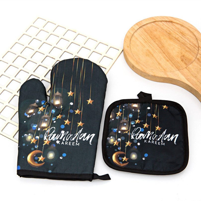 Oven Baking Set - Ramadan Stars and Moon Cartoon Pattern