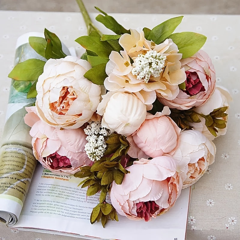 Lifelike Simulated Peony Stem, Silk Peony Flowers for Home Wedding Decoration, Valentine's Day Decor