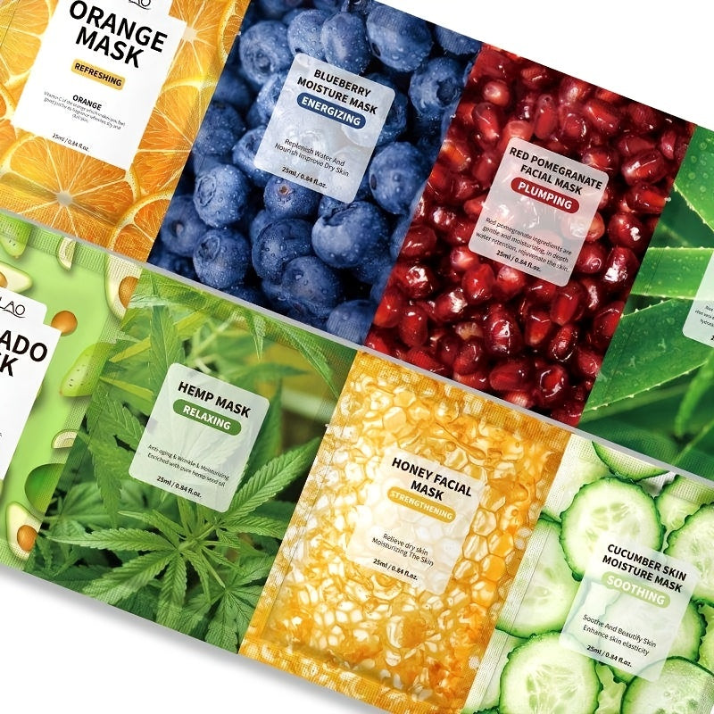 7-Piece Plant/Fruit Natural Extract Facial Mask Set