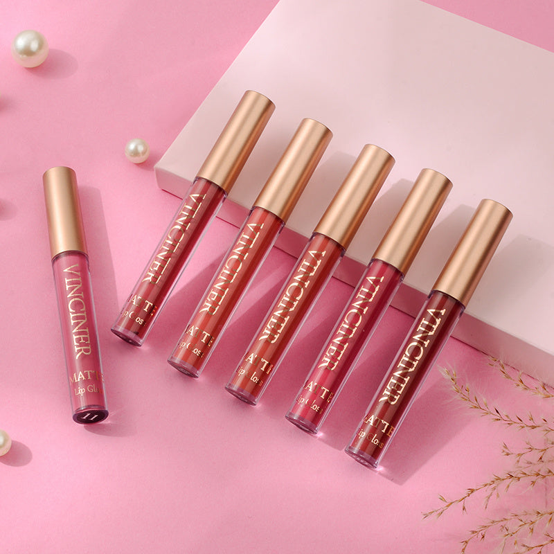 12-Color Lip Glaze Matte Liquid Lipstick Set: Waterproof, Non-Stick, Long-Lasting Matte Gloss