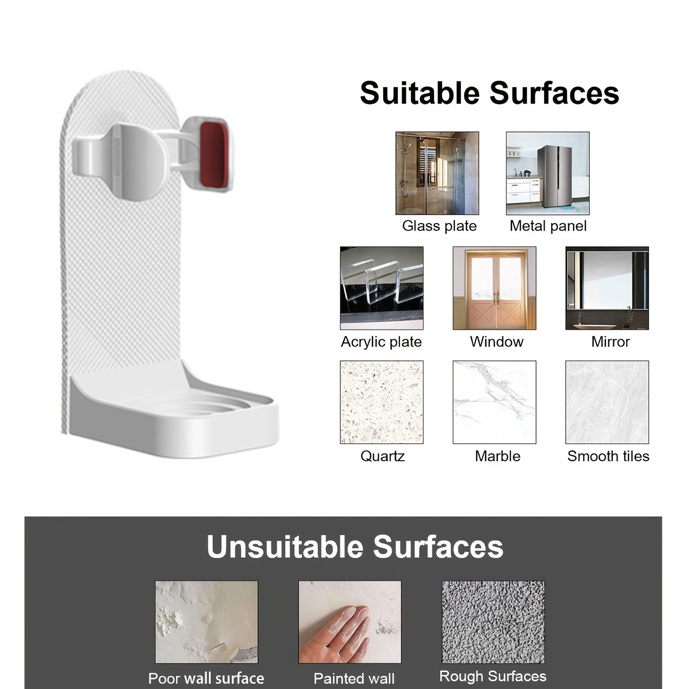 1pc Electric Toothbrush Holder Bathroom Wall Mount Storage Set Organizer Electric Body Base Stander, White