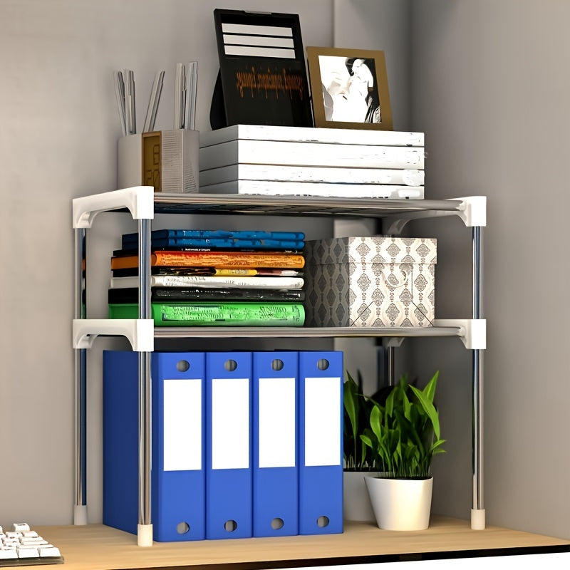 1pc Microwave Oven Stand Rack, 2-Tier Multifunctional Microwave Ovens Organizer Countertop, Stainless Steel Fine Mesh Kitchen Shelf