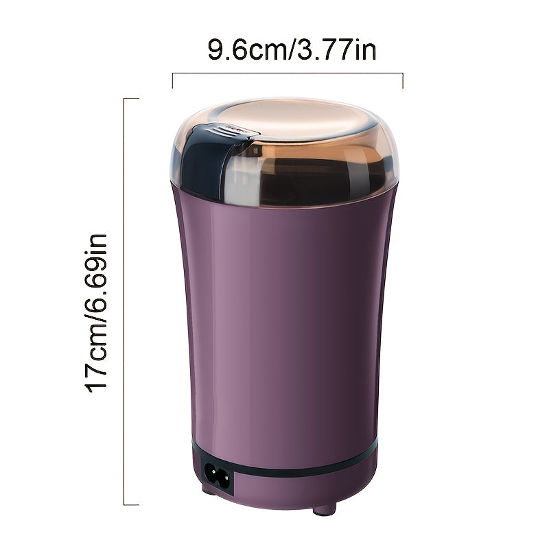 1pc Electric Coffee Grinder, Grain Grinder, Portable Coffee Bean Grinder With Replacement Stainless Steel Blade And Brush For Dried Herbs Spice Peanut Grain