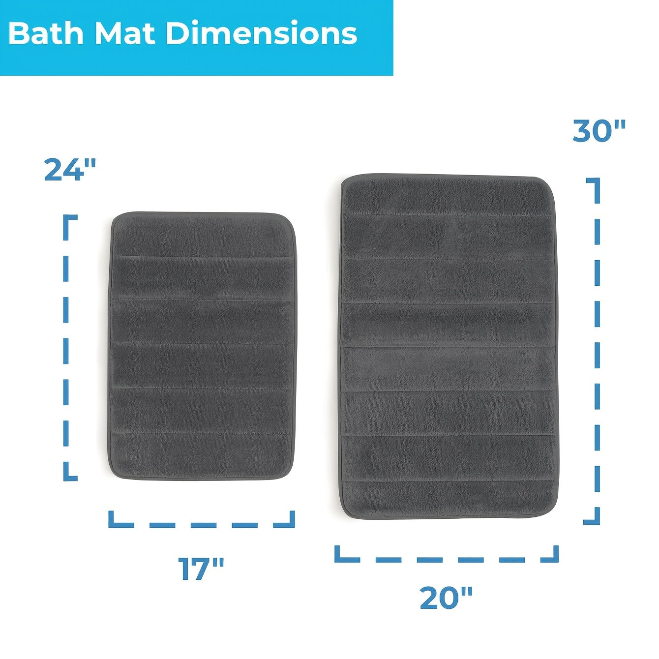 1pc Grey Memory Foam Bath Mat, Absorbent And Soft Bathroom Rug, Non-Slip Padded Bath Mat For Shower, Comfortable Mat, Home Decor & Accessories