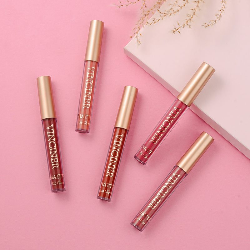 12-Color Lip Glaze Matte Liquid Lipstick Set: Waterproof, Non-Stick, Long-Lasting Matte Gloss