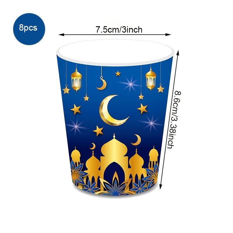 Elegant Eid Disposable Party Tableware Set for 8